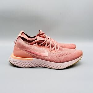 Nike Shoes Womens 9.5 Pink Epic React Flyknit Road Running Athletic Sneakers